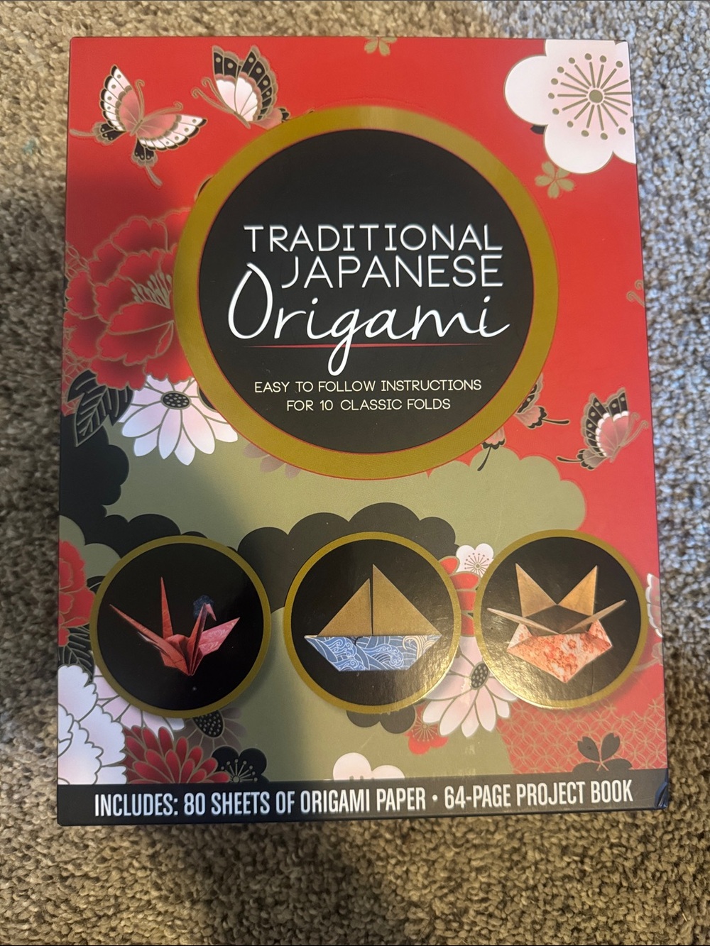 Traditional Japanese Origami Kit - Red - Kids Learning Toy